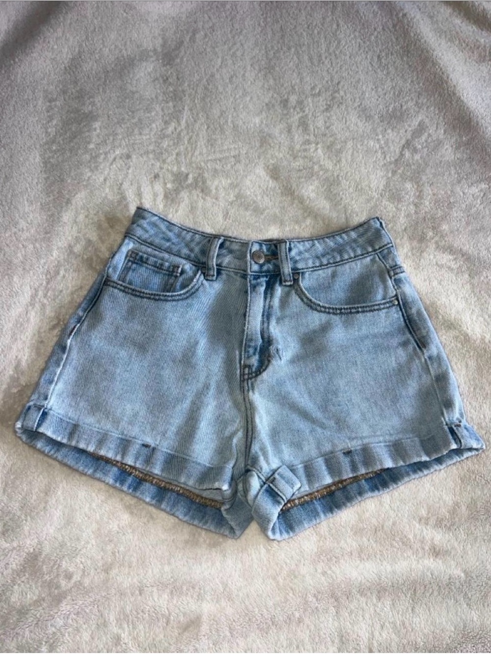 PacSun Light Blue High-Rise Denim Shorts